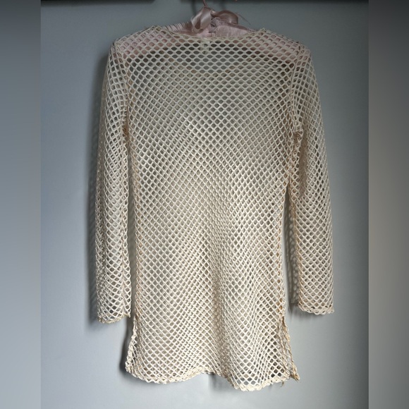 Retro Cream Mesh Top - Picture 3 of 4